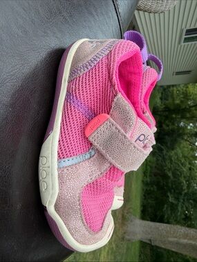 PLAE Kids Pink and Purple Hook-and-Loop Sneakers
